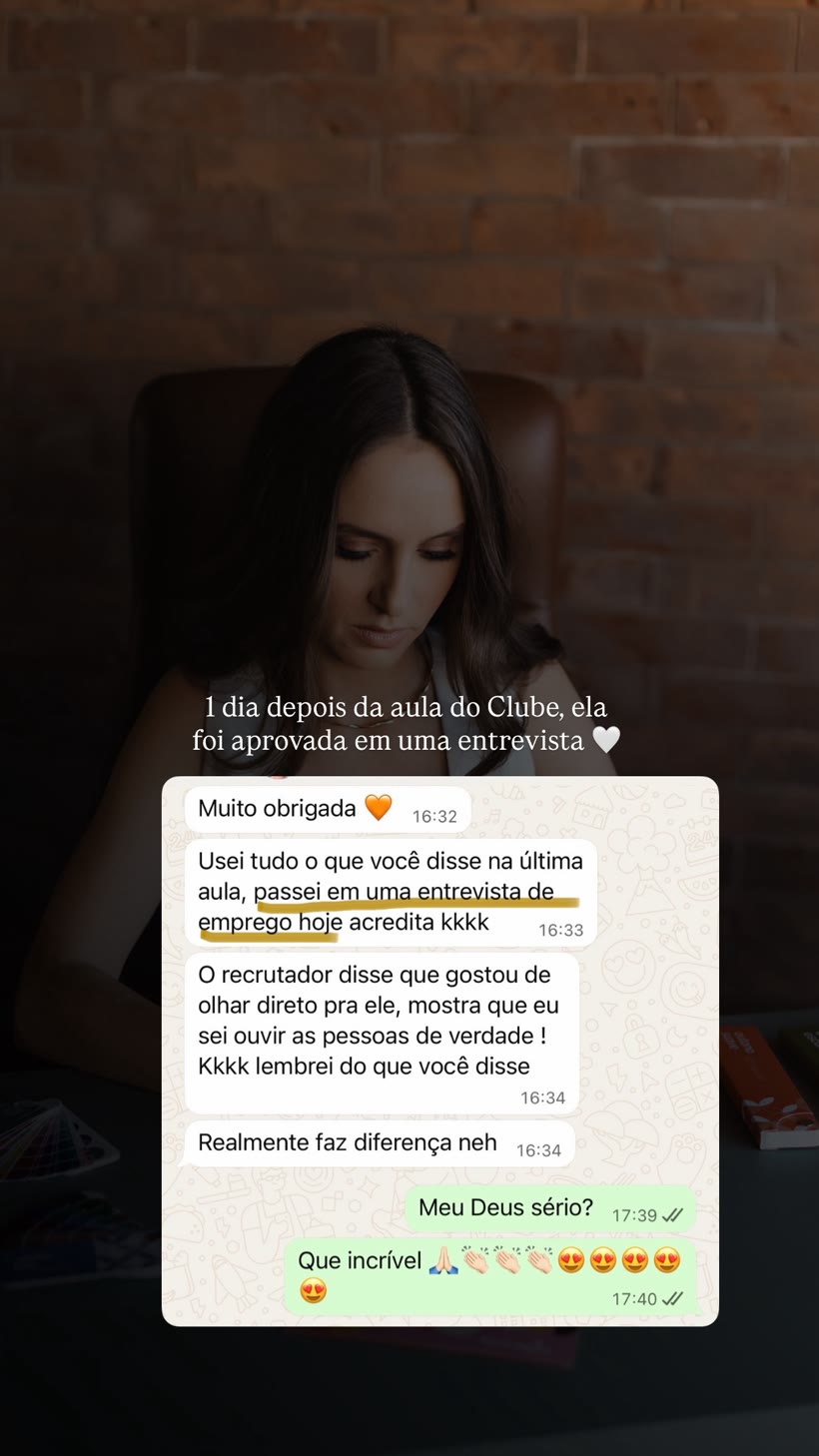 Depoimento real: aprovada numa entrevista um dia depois da aula