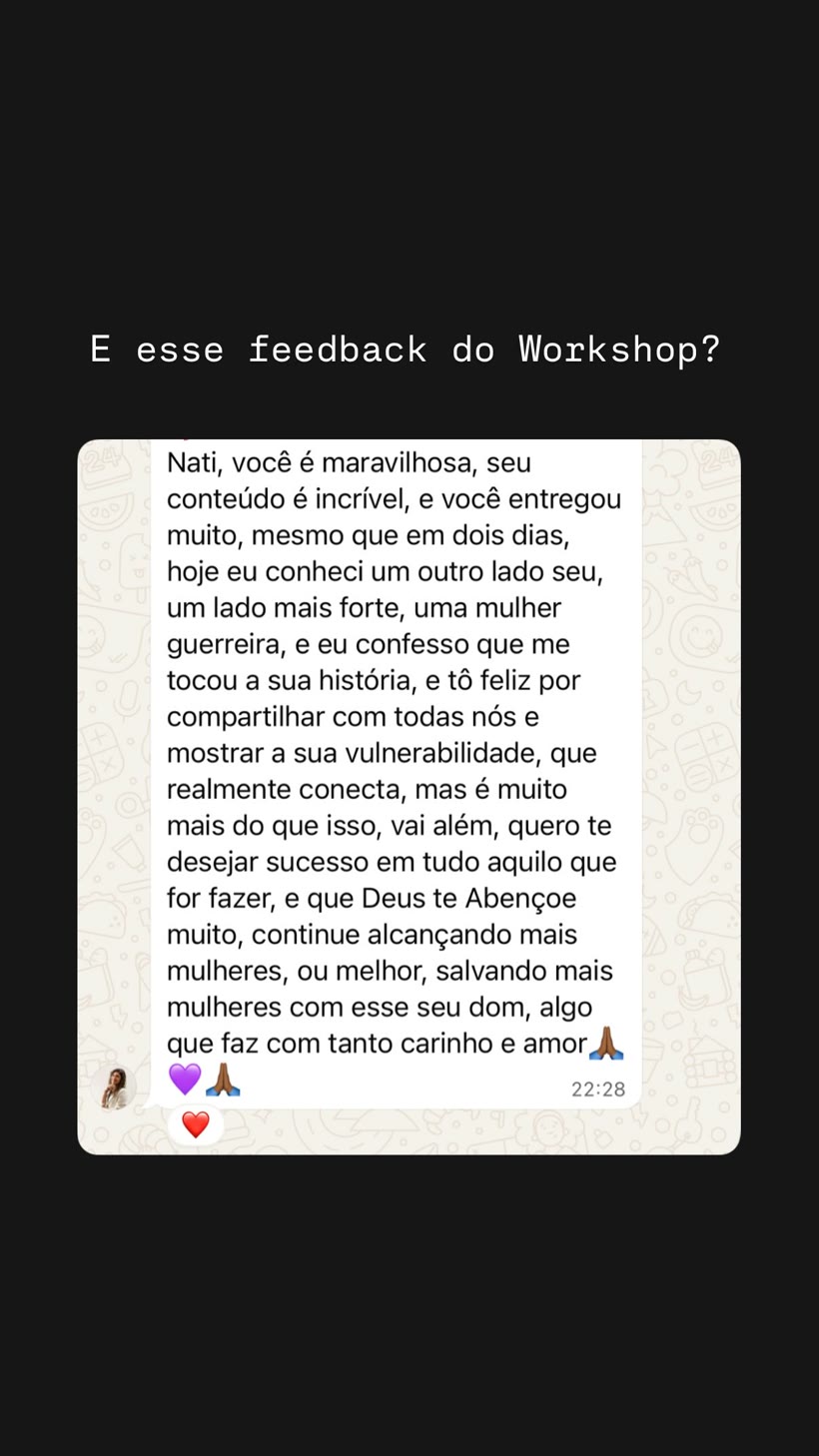 Depoimento real do Workshop: você entregou muito