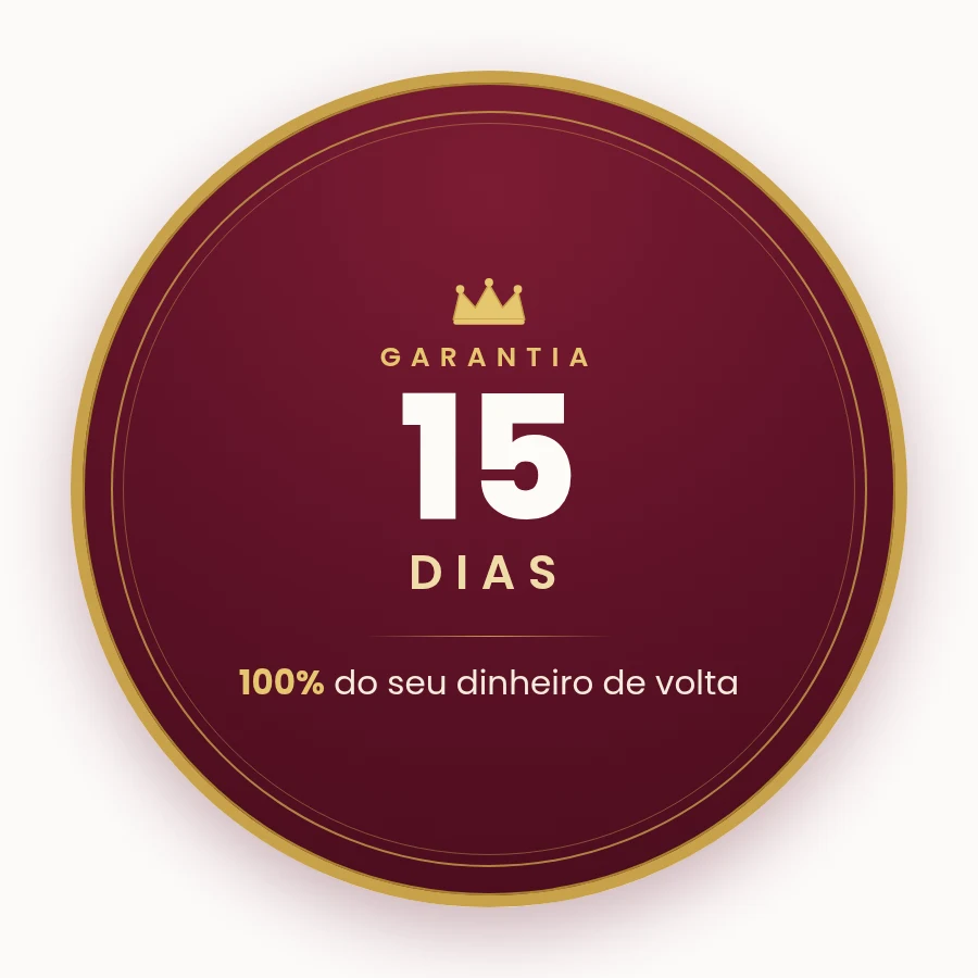 Garantia incondicional de 15 dias, 100% de volta